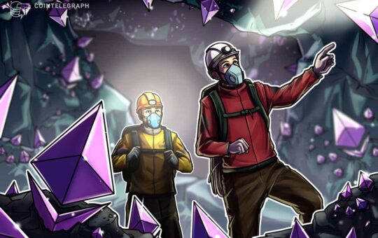 Amount of ETH held by miners reaches highest level since 2016
