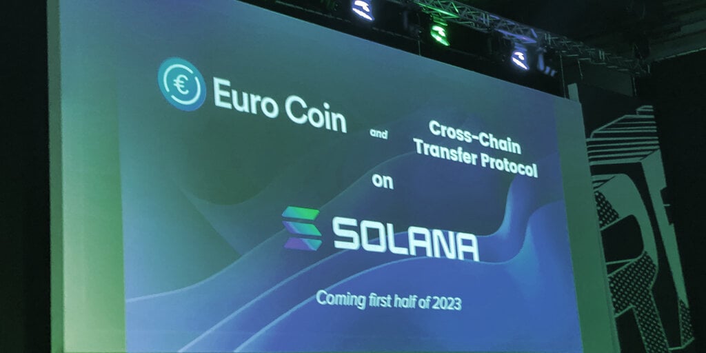 Circle's Euro Coin Coming to Solana in 2023